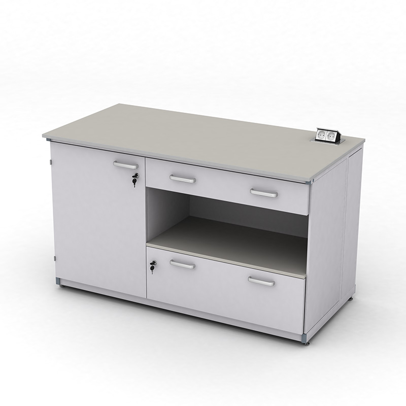 Cтіл демонстраційний лабораторний ЕКСПЕРТ з розетками, тумбою та шухлядами, 1500х750х900, арт. 141-08.123